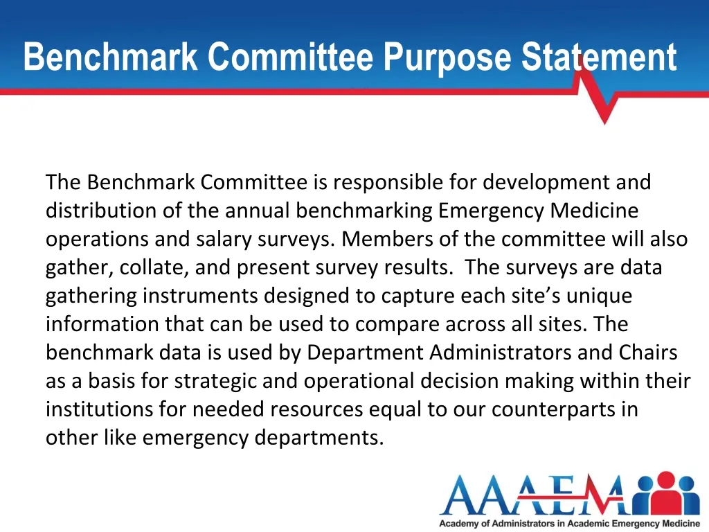 benchmark committee purpose statement