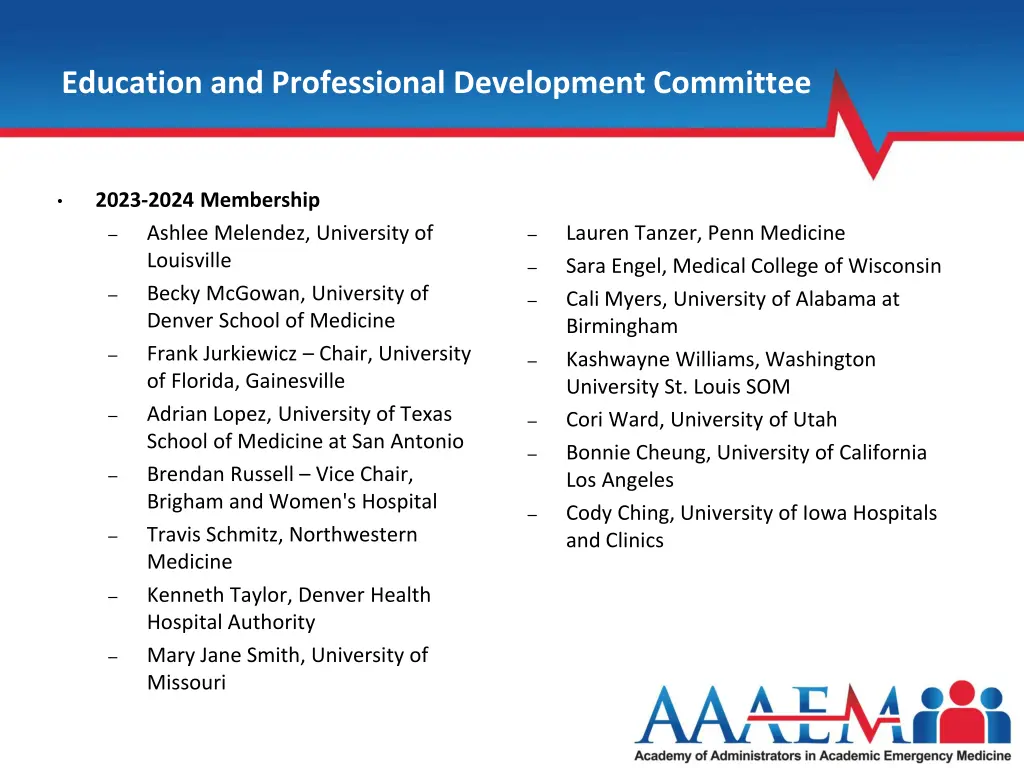 education and professional development committee 1