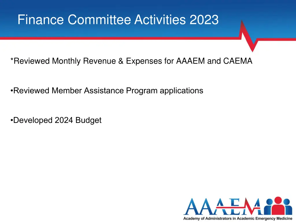 finance committee activities 2023