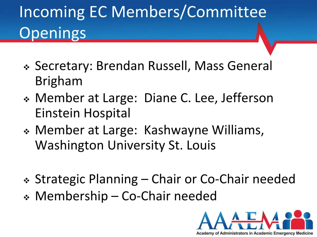 incoming ec members committee openings