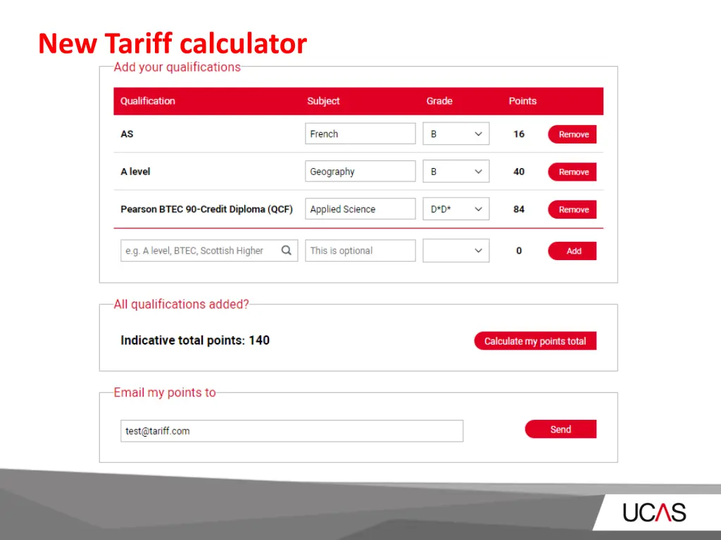 new tariff calculator