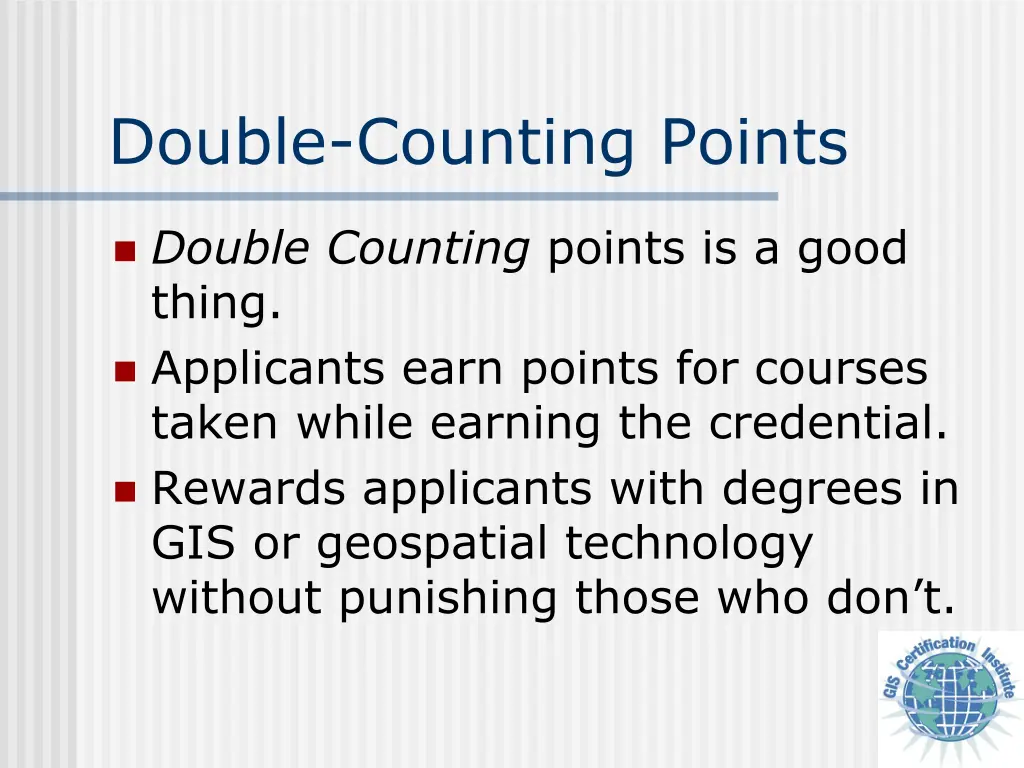 double counting points