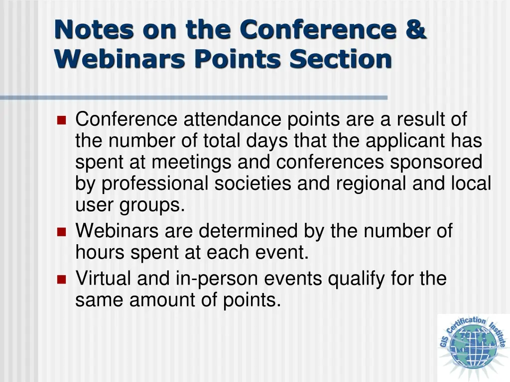 notes on the conference webinars points section