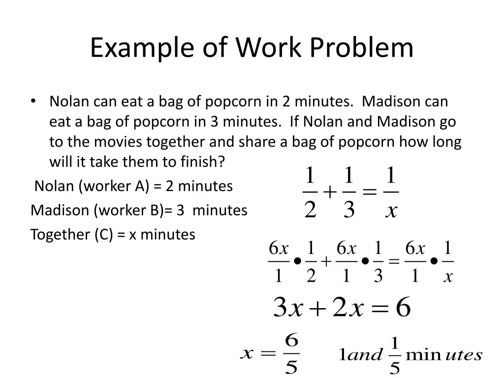 example of work problem