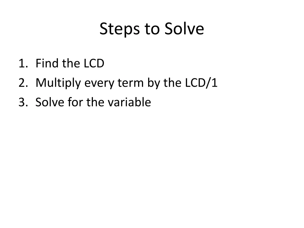 steps to solve