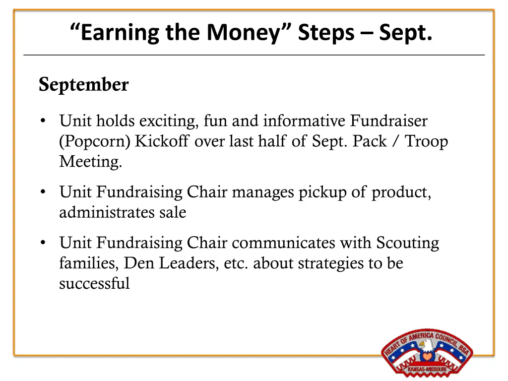 earning the money steps sept