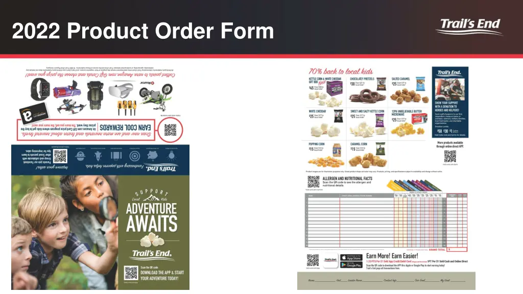 2022 product order form