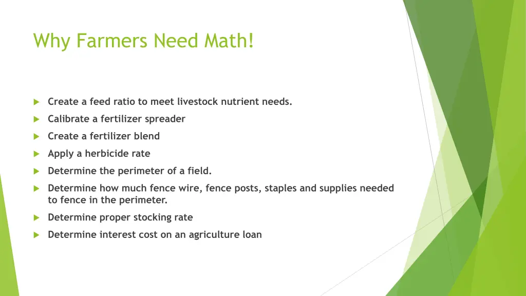 why farmers need math