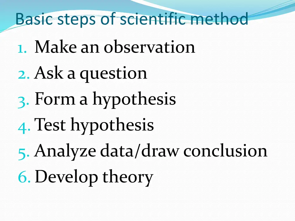 basic steps of scientific method