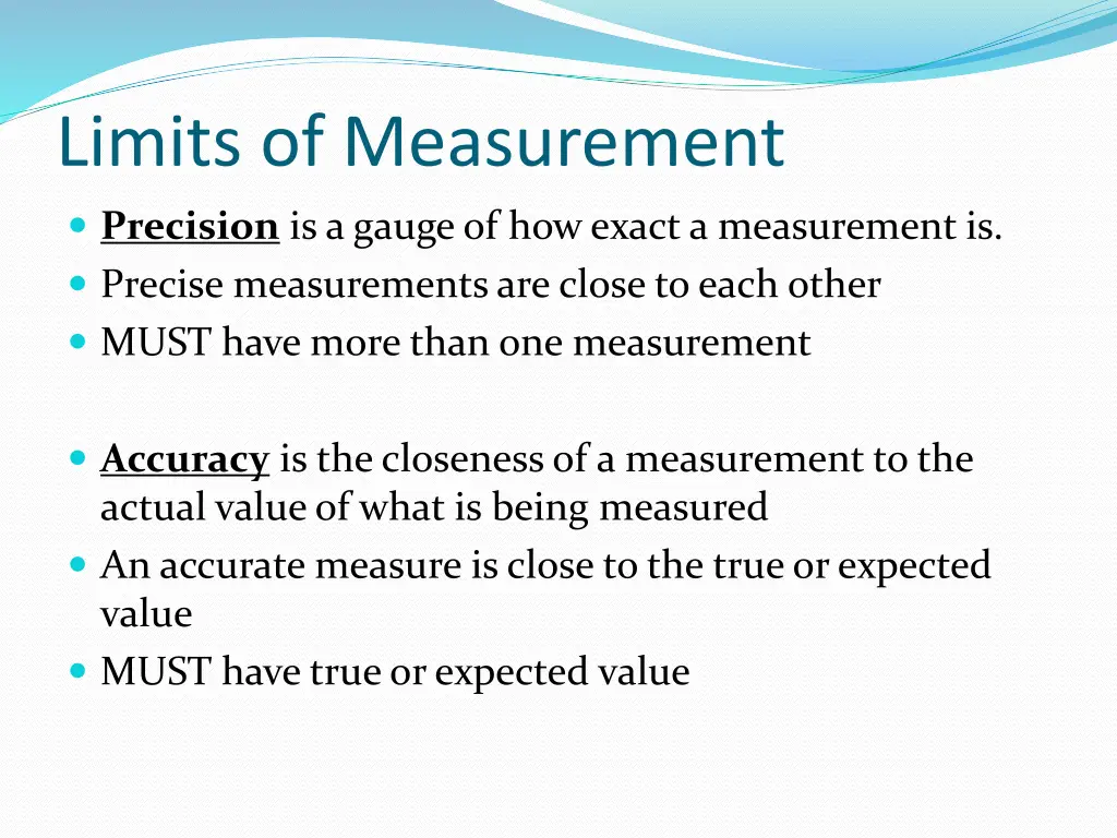 limits of measurement