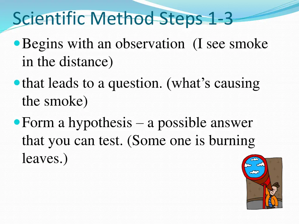 scientific method steps 1 3 begins with