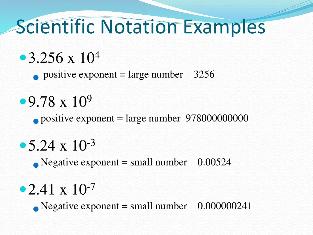 scientific notation examples