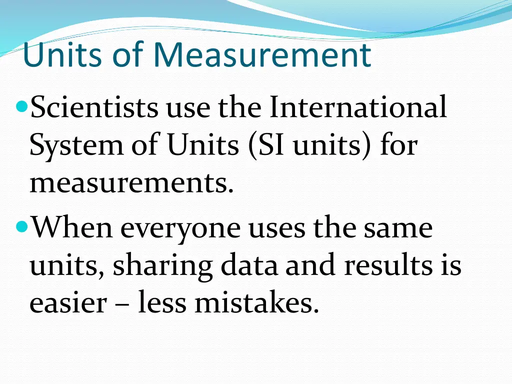 units of measurement