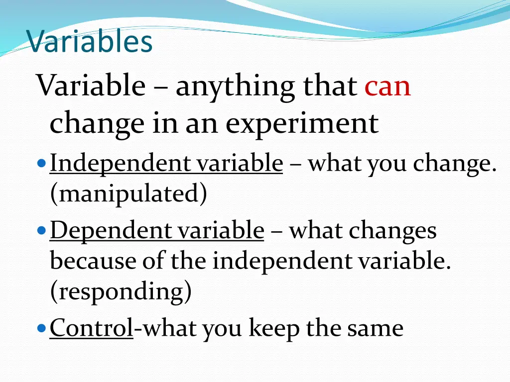 variables variable anything that can change