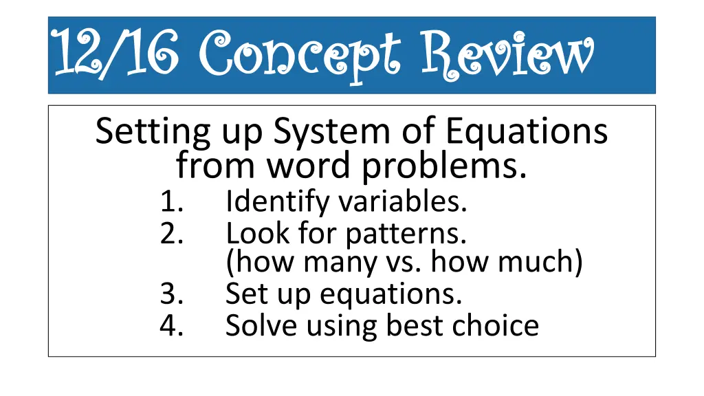 12 16 concept review 12 16 concept review setting