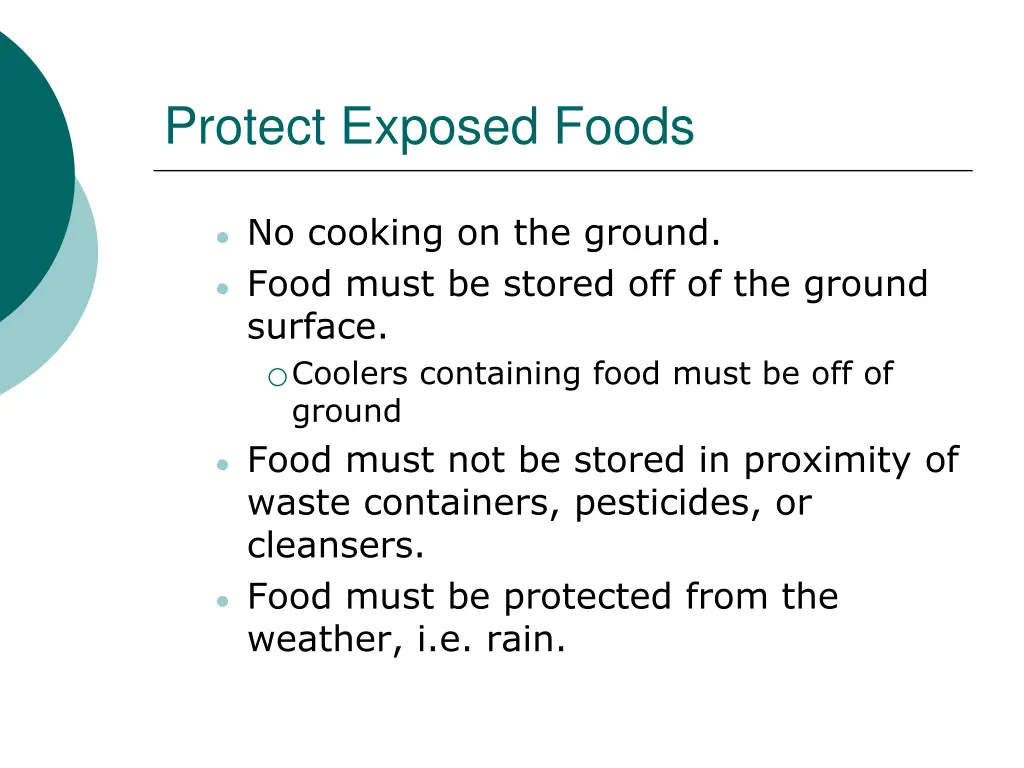 protect exposed foods