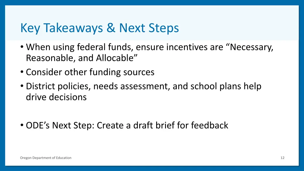 key takeaways next steps