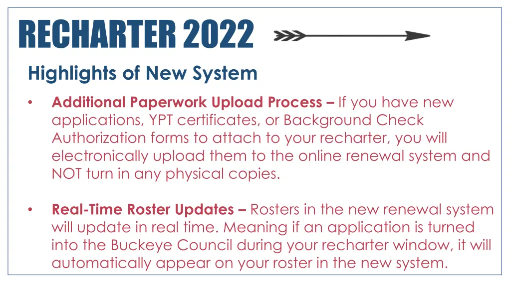 recharter 2022 highlights of new system