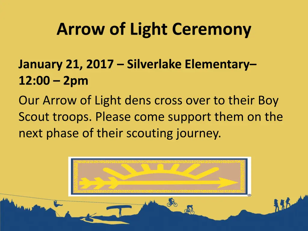 arrow of light ceremony