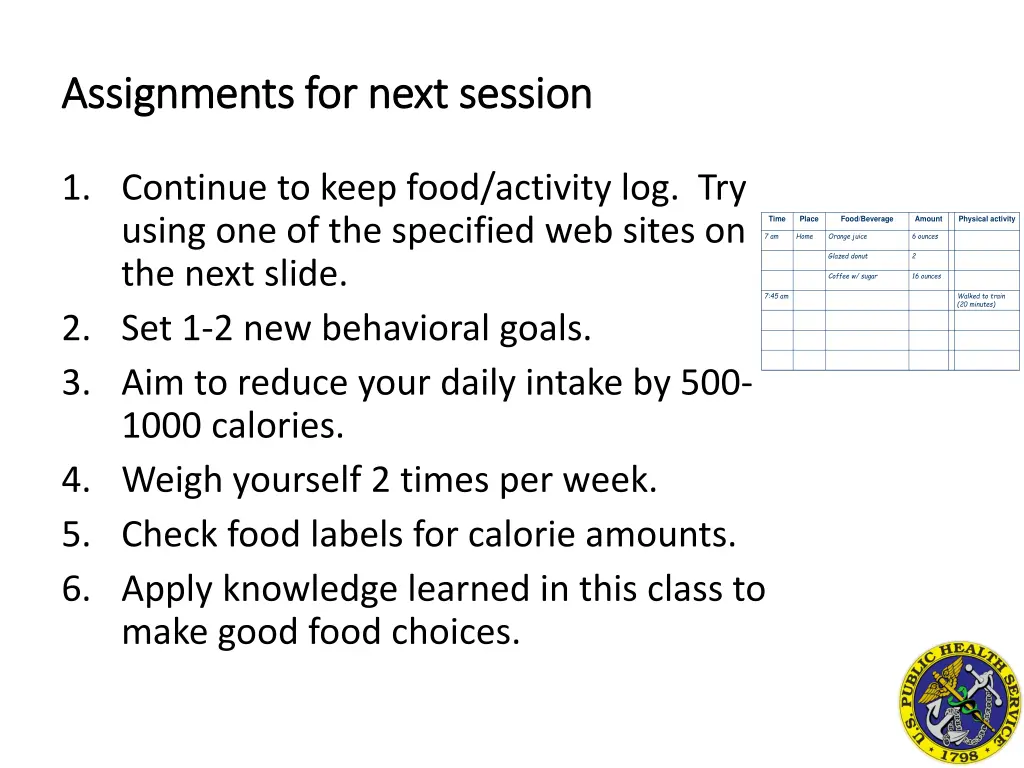 assignments for next session assignments for next