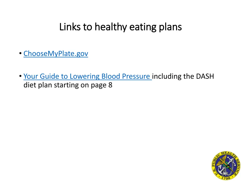 links to healthy eating plans links to healthy