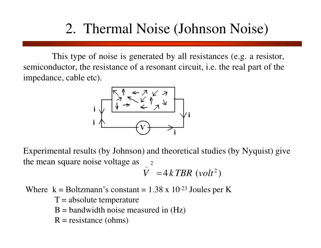 2 thermal noise johnson noise