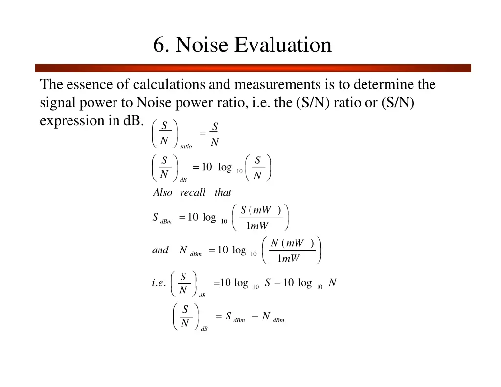 6 noise evaluation