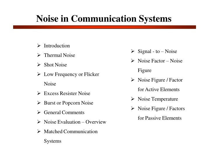 noise in communication systems