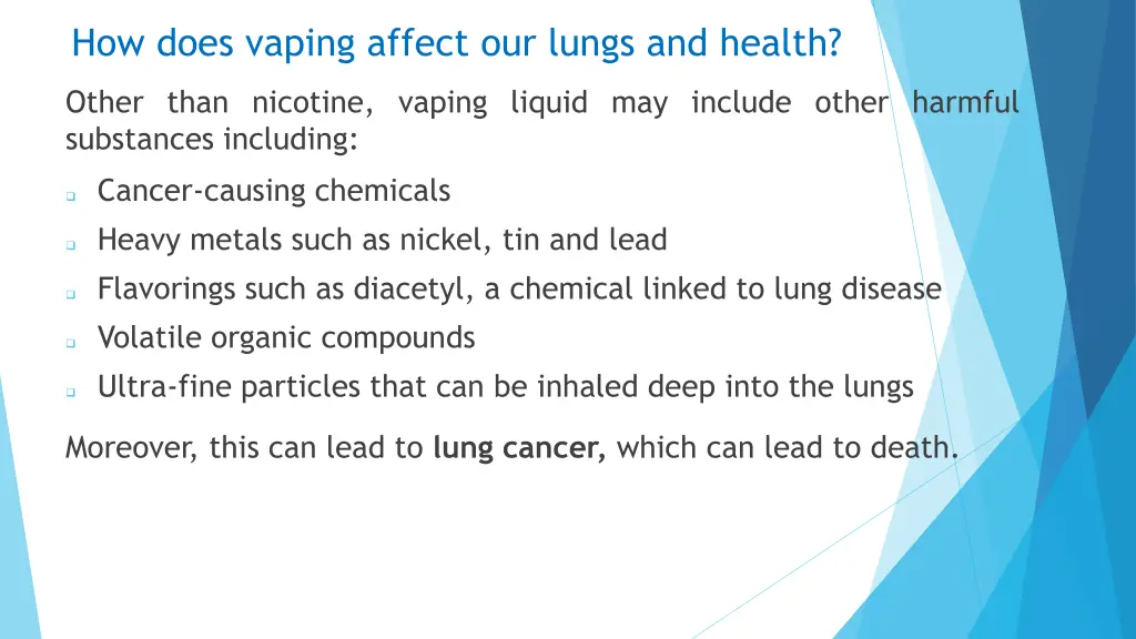 how does vaping affect our lungs and health 2