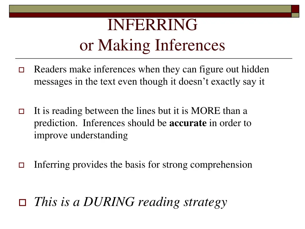 inferring or making inferences