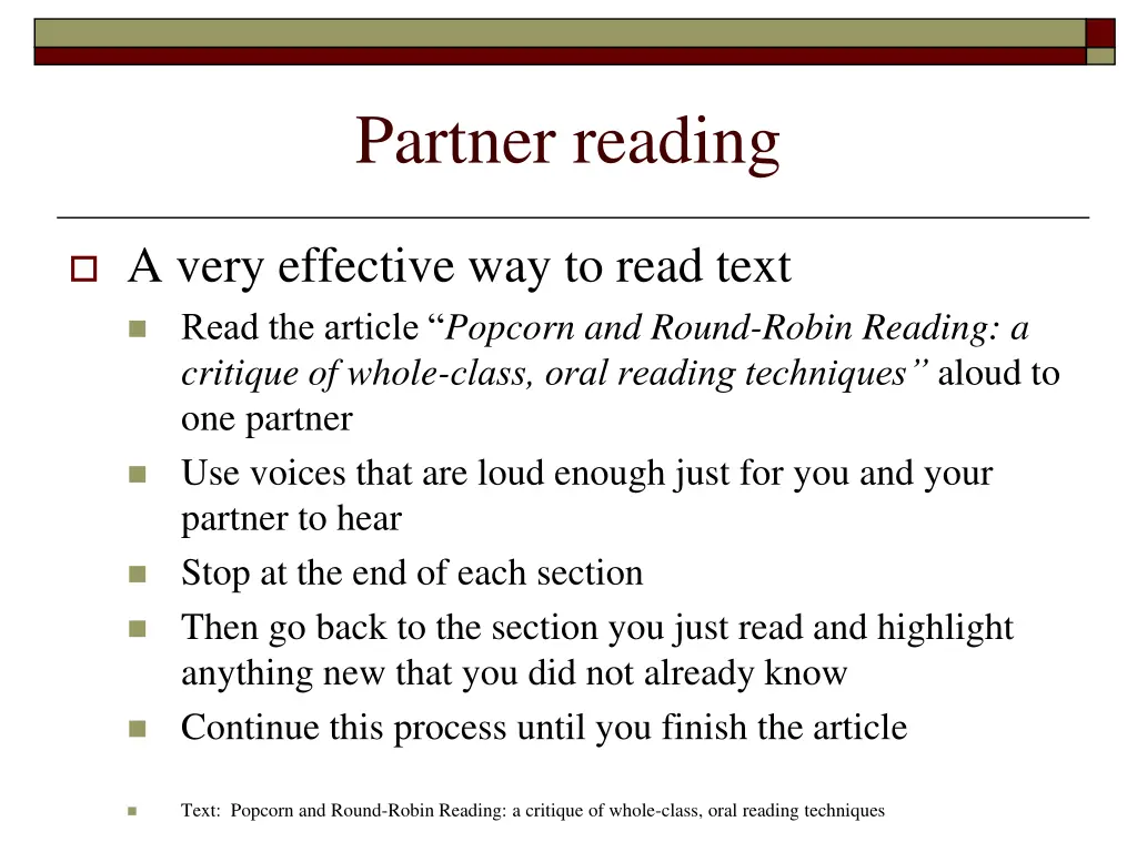 partner reading