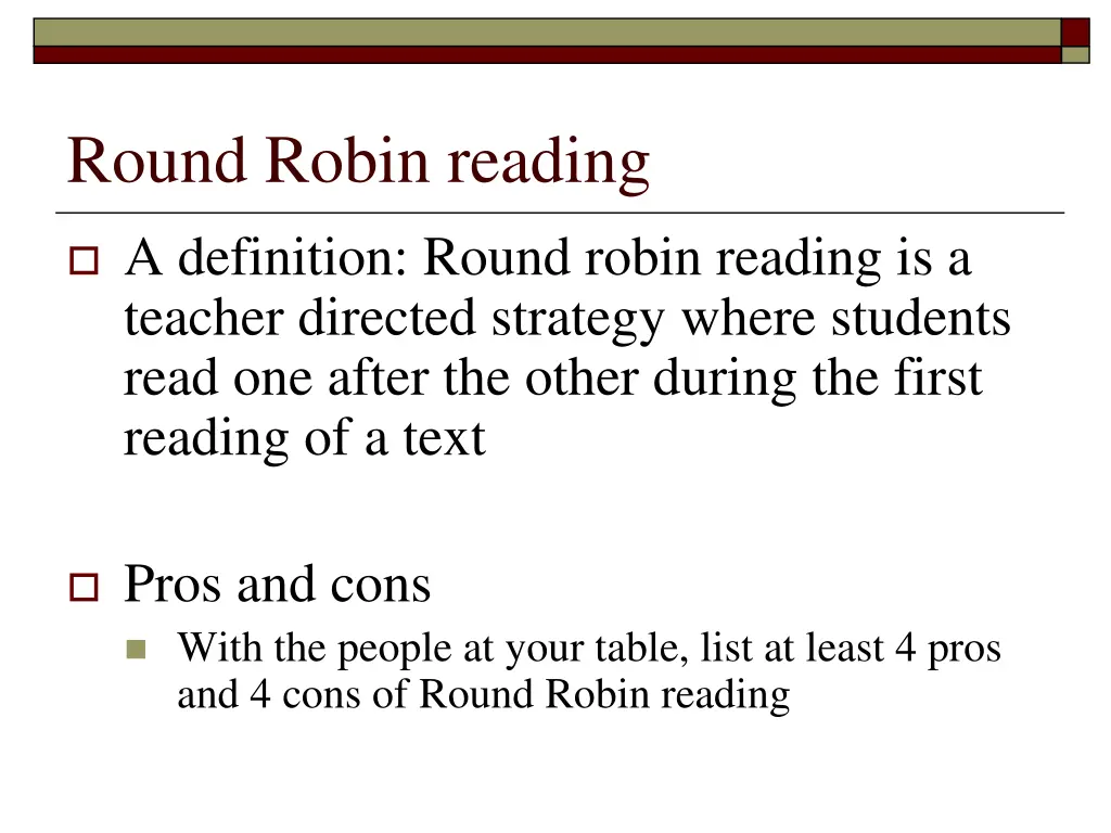 round robin reading