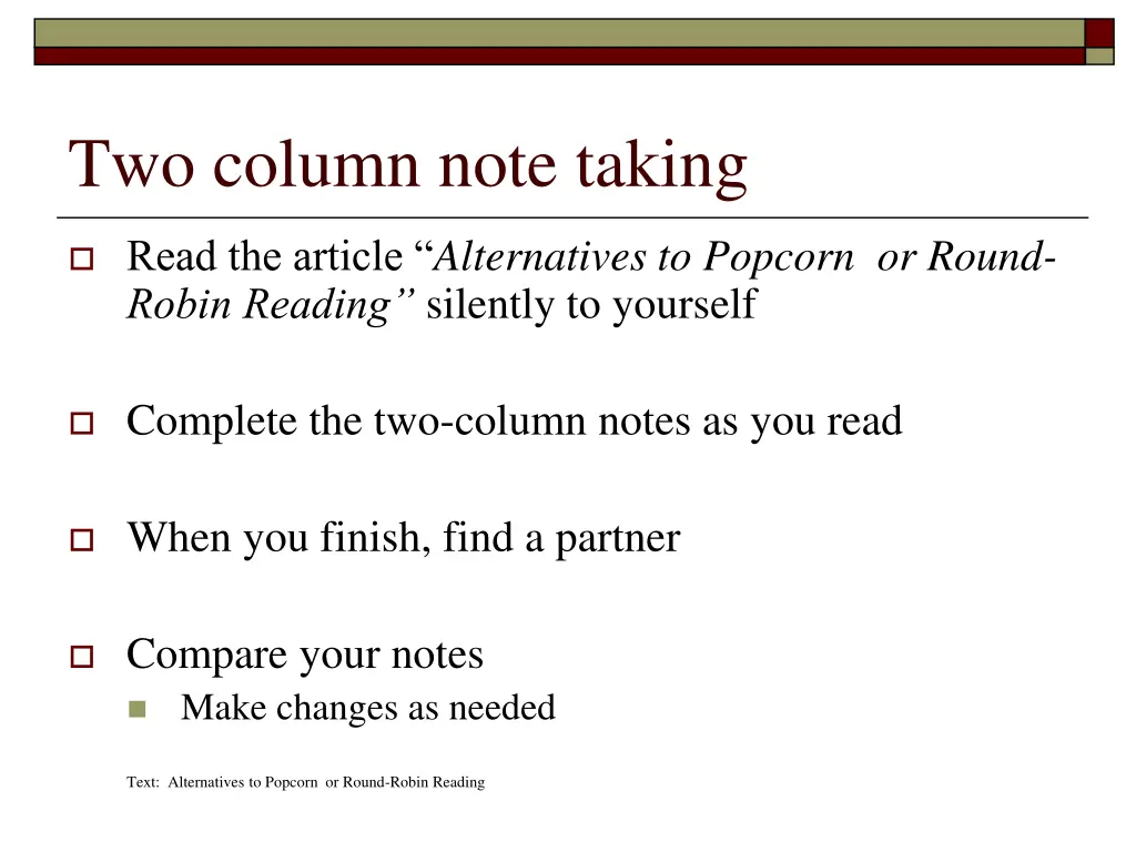 two column note taking