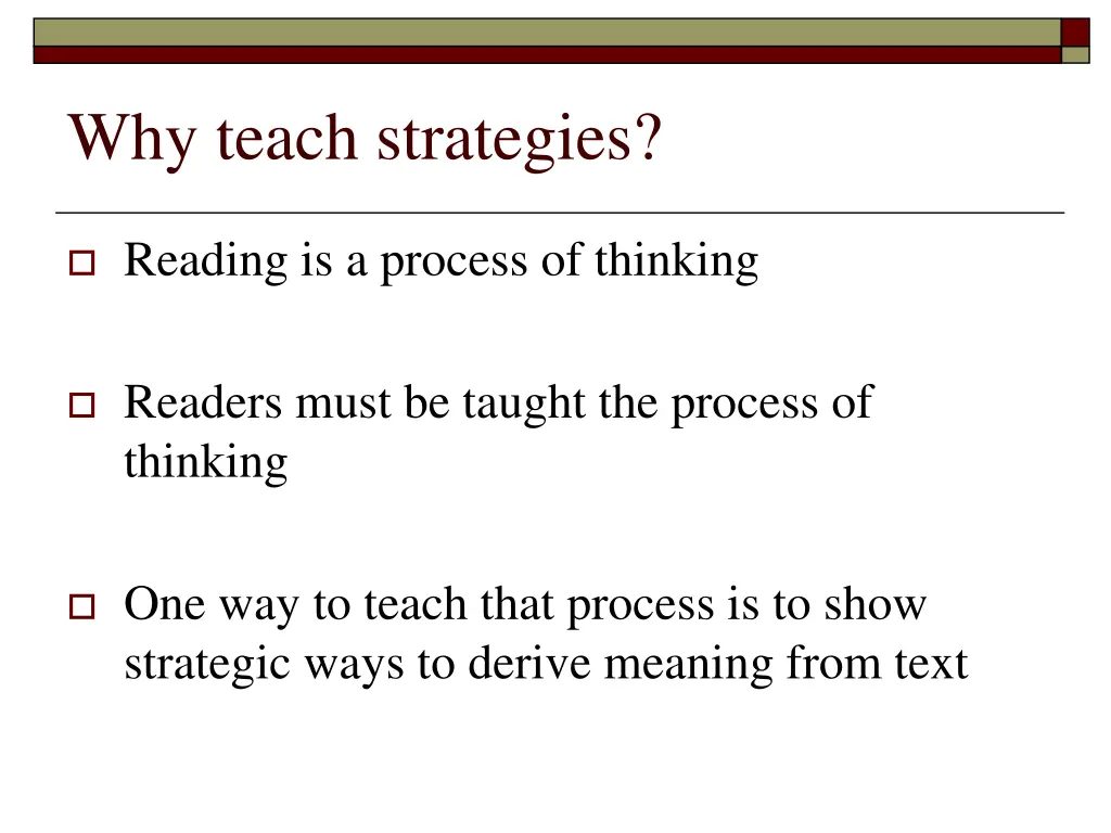 why teach strategies