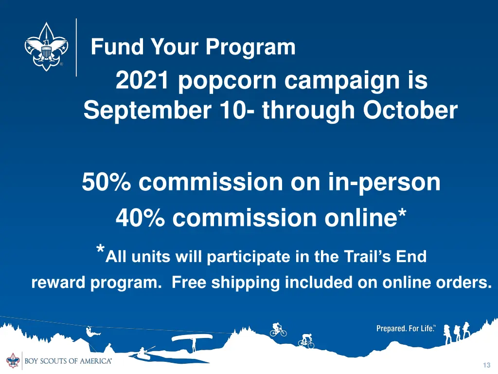 fund your program 2021 popcorn campaign