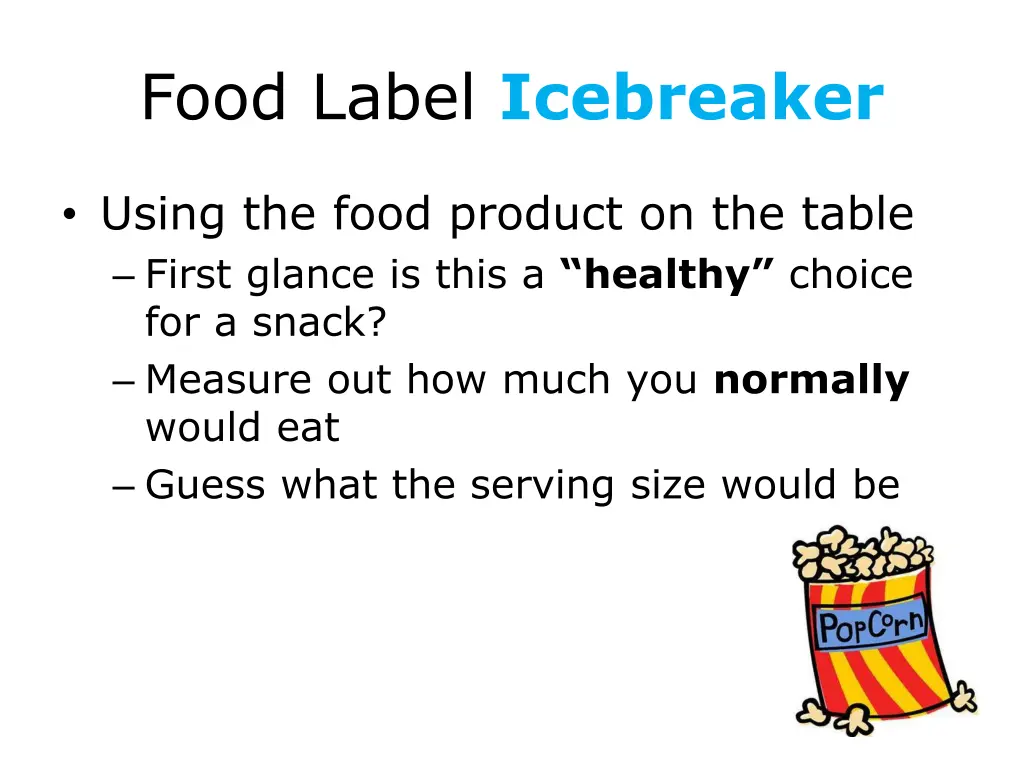 food label icebreaker