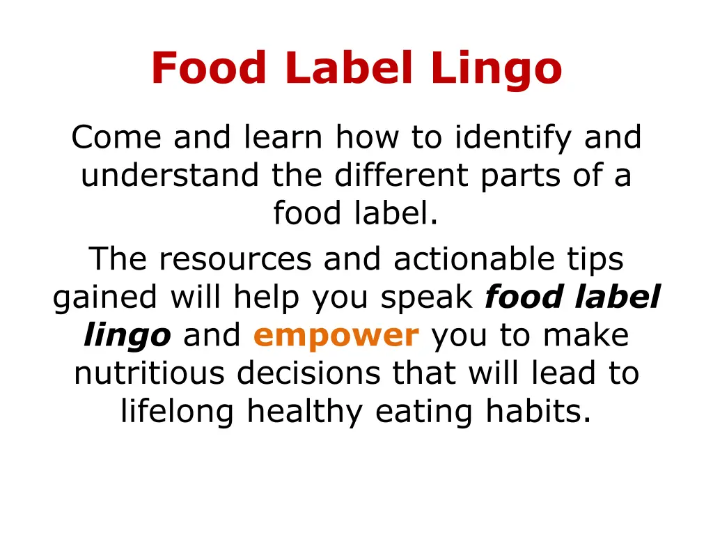 food label lingo