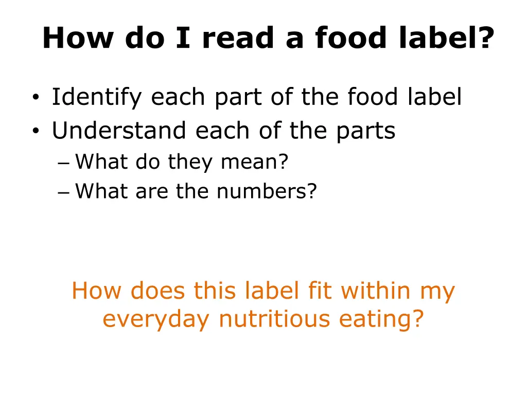 how do i read a food label