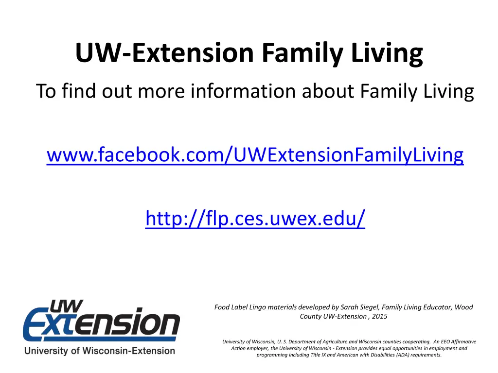 uw extension family living