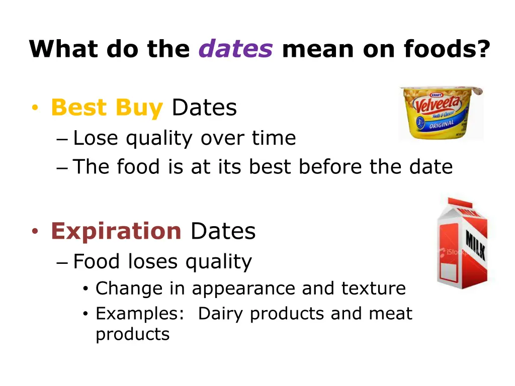 what do the dates mean on foods