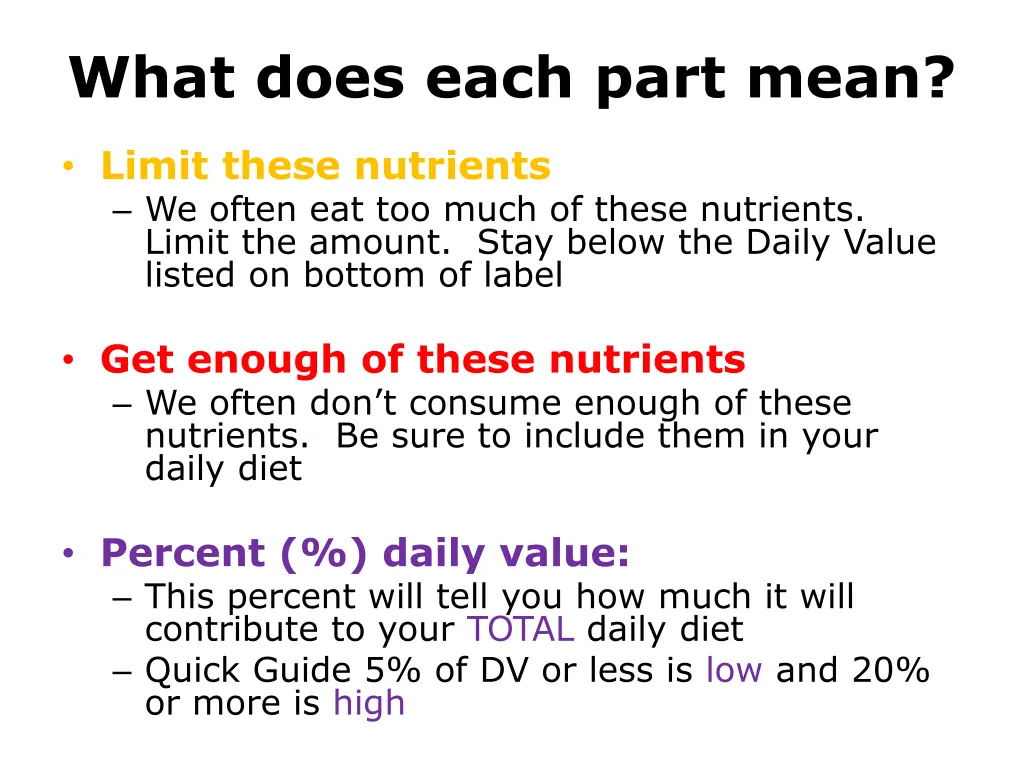 what does each part mean 1