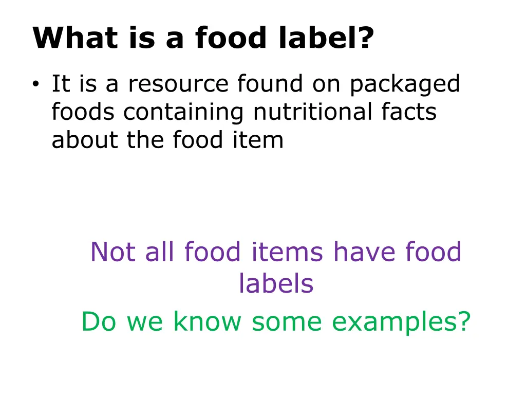 what is a food label