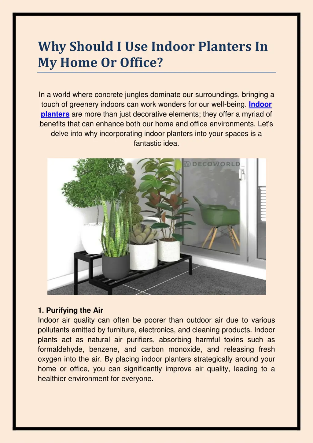 why should i use indoor planters in my home