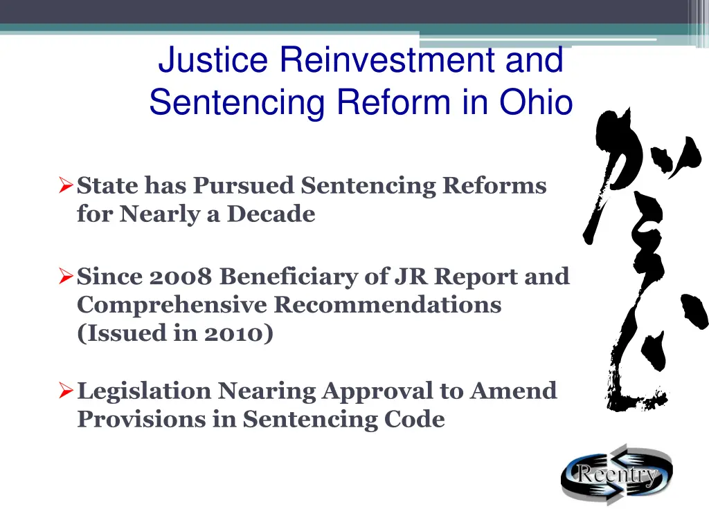 justice reinvestment and sentencing reform in ohio