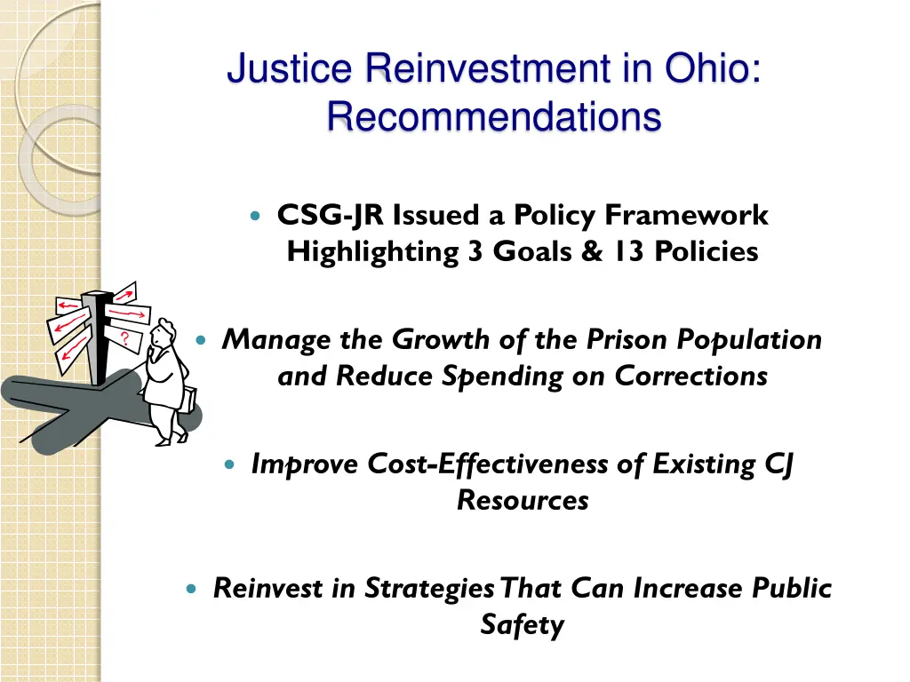 justice reinvestment in ohio recommendations