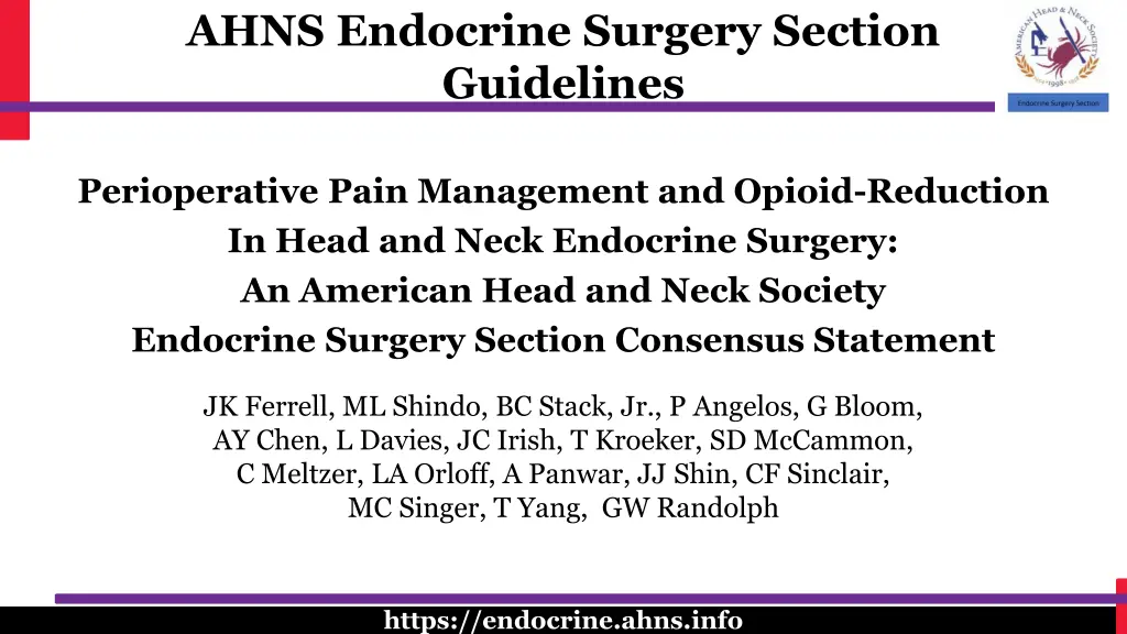 ahns endocrine surgery section guidelines 1