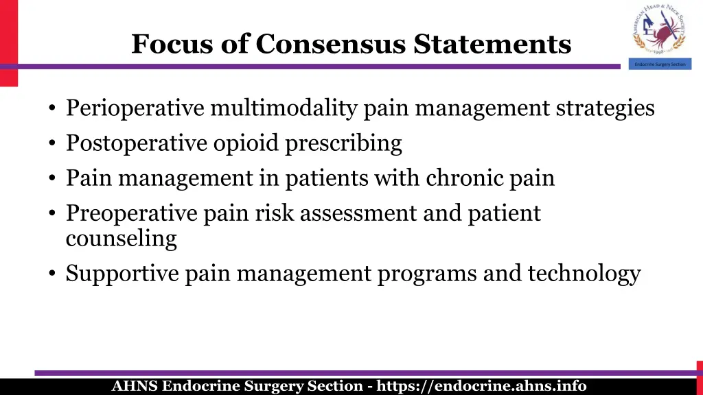 focus of consensus statements