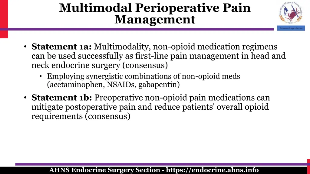 multimodal perioperative pain management