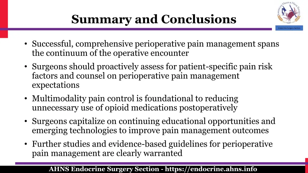 summary and conclusions