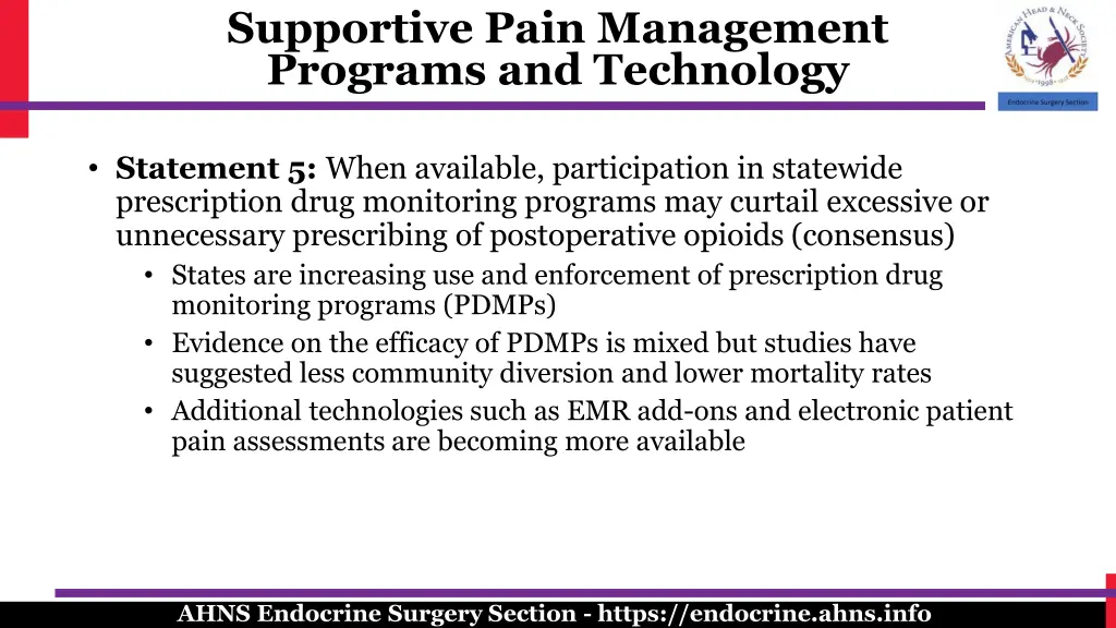 supportive pain management programs and technology